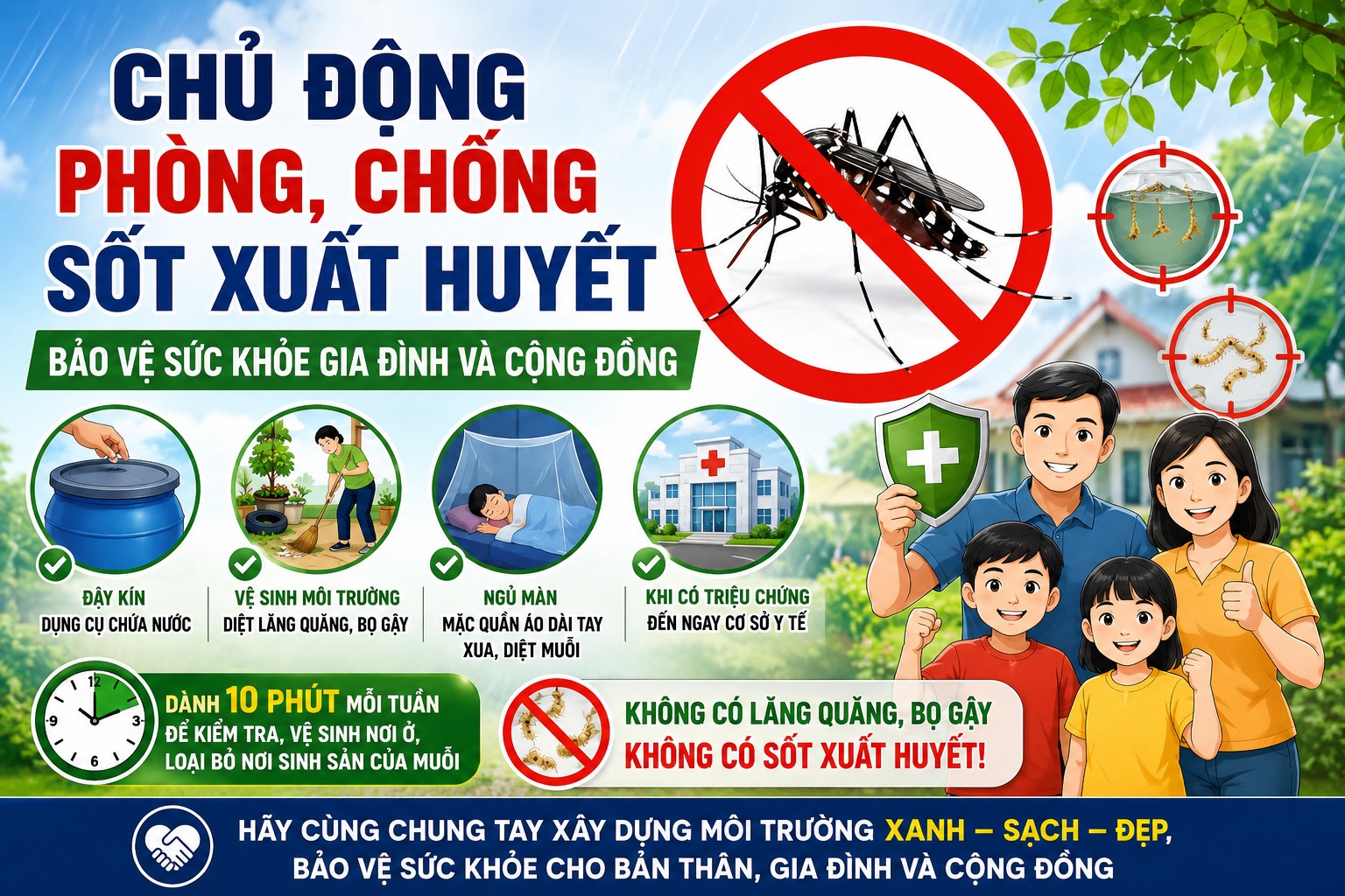 Chủ động phòng, chống bệnh sốt xuất huyết