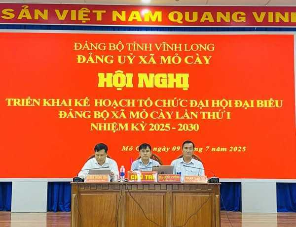 Mỏ Cày triển khai kế hoạch tổ chức Đại hội đại biểu Đảng bộ xã lần thứ I, nhiệm kỳ 2025-2030