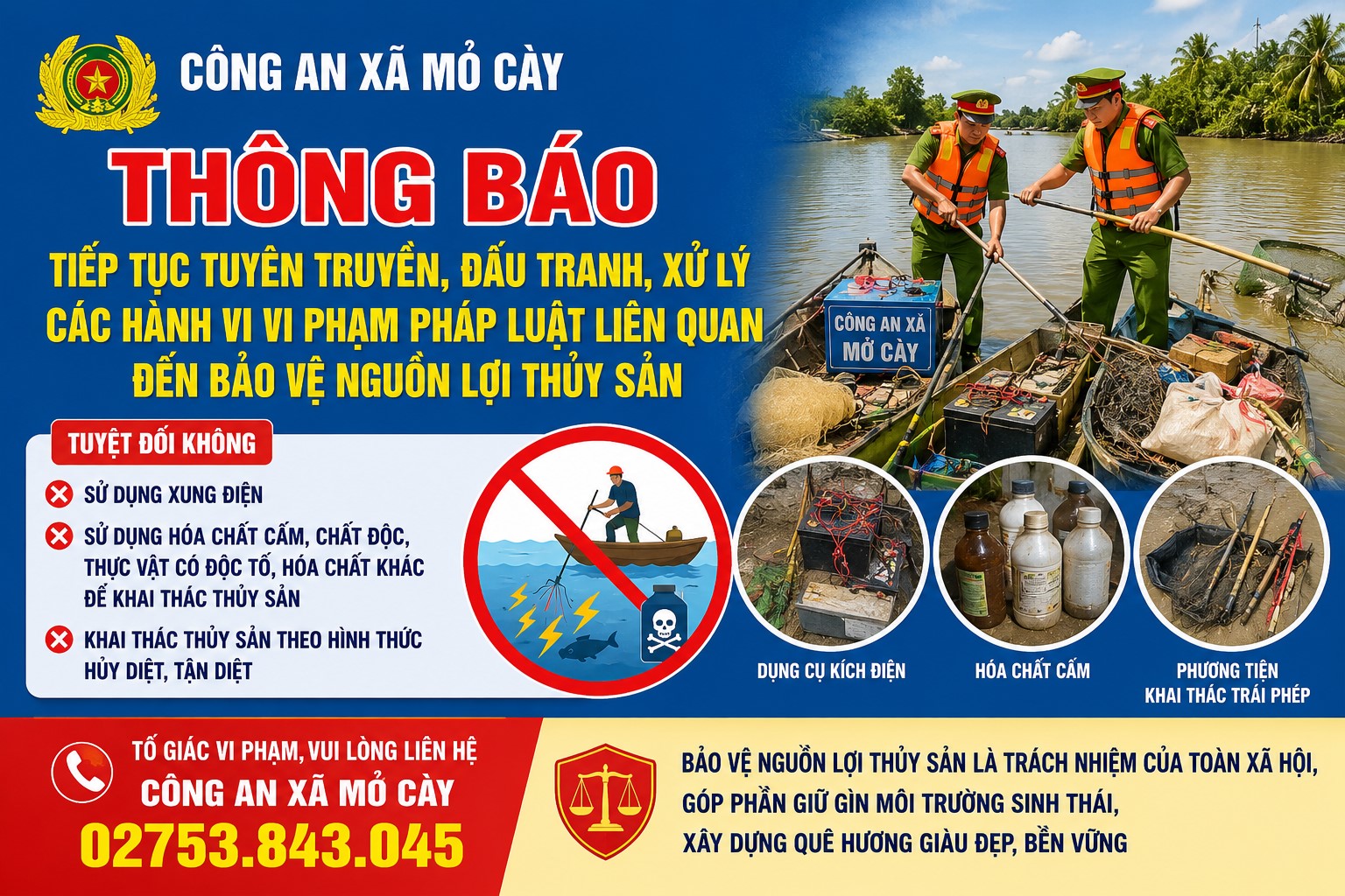 Thông báo v/v tiếp tục thực hiện Kế hoạch tuyên truyền, đấu tranh, xử lý các hành vi vi phạm pháp luật liên quan đến bảo vệ nguồn lợi thủy sản
