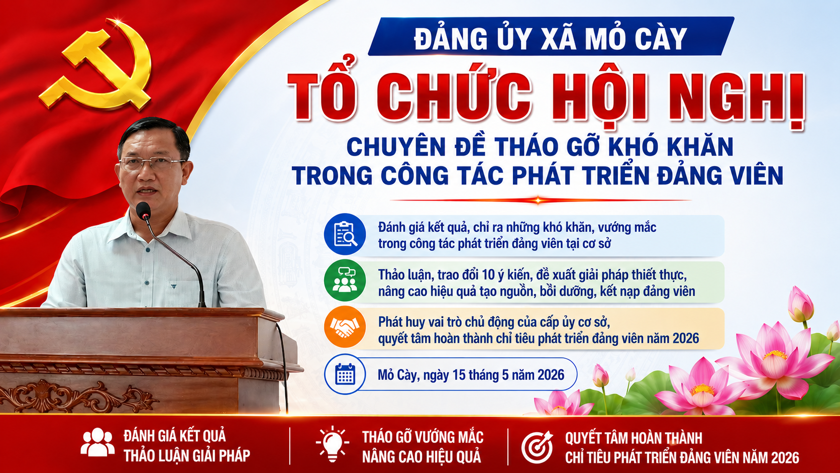 Hội nghị chuyên đề tháo gỡ khó khăn trong công tác phát triển đảng viên