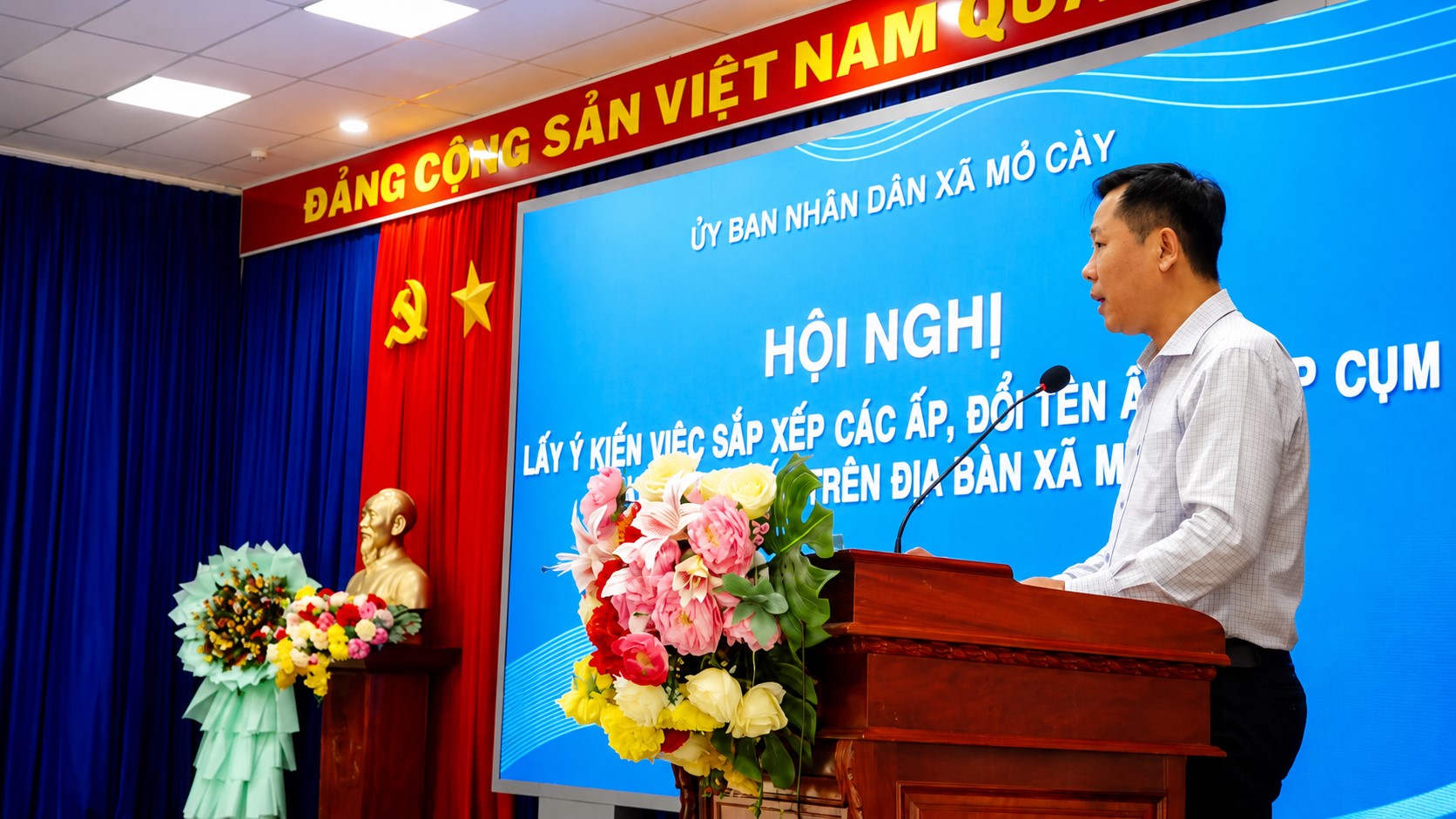 Mỏ Cày tổ chức Hội nghị lấy ý kiến về phương án sắp xếp các ấp, đổi tên ấp 